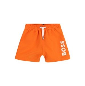 BOSS Kidswear Plavecké šortky mandarinkoná / bílá