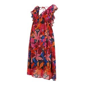Mamalicious Curve Letní šaty 'Aprilia'  modrá / fialová / oranžová / pink