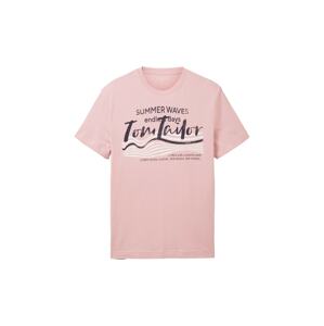 TOM TAILOR Tričko pink / černá / offwhite