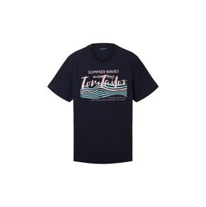 TOM TAILOR Tričko námořnická modř / světlemodrá / světle růžová