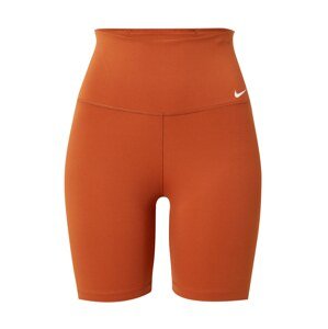NIKE Sportovní kalhoty tmavě oranžová / bílá