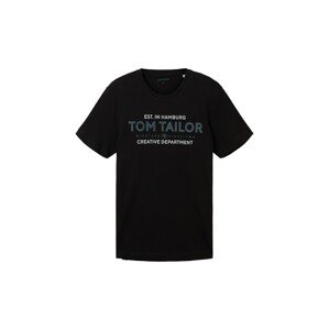 TOM TAILOR Tričko chladná modrá / černá / bílá