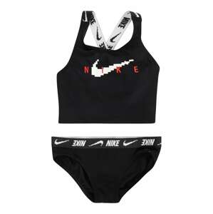 Nike Swim Sportovní plavky  červená / černá / bílá