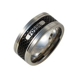 FOSSIL Prsten  černá / stříbrná