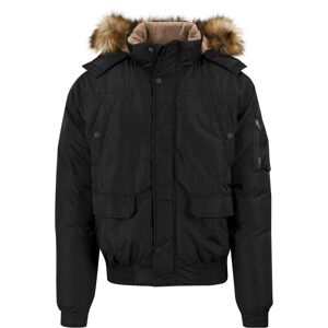 Urban Classics Zimní bunda  hnědý melír / černá