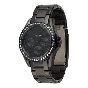 FOSSIL Analogové hodinky 'Riley'  černá / bílá