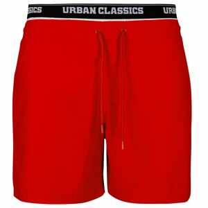 Urban Classics Plavecké šortky ohnivá červená / černá / bílá