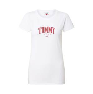 Tommy Jeans Tričko 'TJW TOMMY SCRIPT TEE'  bílá / červená