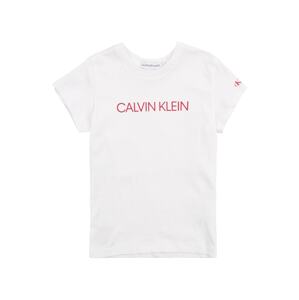 Calvin Klein Jeans Tričko 'INSTITUTIONAL'  pink / bílá