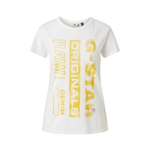 G-Star RAW Tričko 'Graphic Gyre'  žlutá / bílá