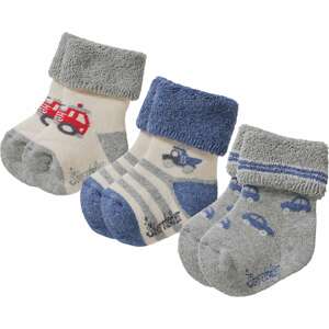 STERNTALER Ponožky modrá / šedá / barva bílé vlny