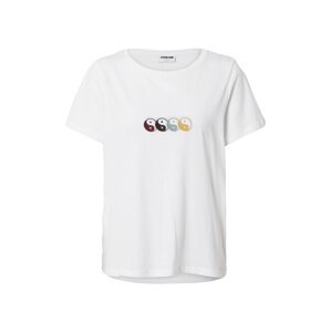Noisy may T-Shirt 'NATE'  bílá / vínově červená / hnědá / opálová / žlutá