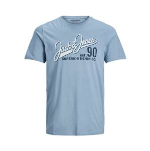 Jack & Jones Junior Tričko  bílá / kouřově modrá / fialkově modrá