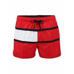 Tommy Hilfiger Underwear Plavecké šortky 'Runner'  červená / bílá / kobaltová modř