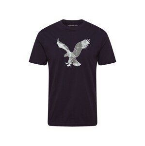 American Eagle Tričko  černá / šedá