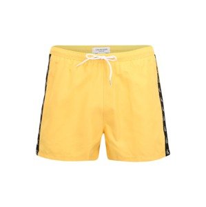 Calvin Klein Swimwear Plavecké šortky  žlutá / černá / bílá