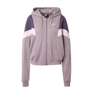 Nike Sportswear Mikina s kapucí 'Heritage'  pastelová fialová / tmavě fialová / pastelově růžová / bílá