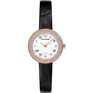 Emporio Armani Analogové hodinky  černá / bílá / růžově zlatá