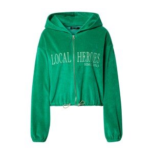 LOCAL HEROES Mikina s kapucí  zelená / béžová