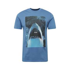 BOSS Casual Tričko 'Noah 1'  kouřově modrá / noční modrá / světlemodrá