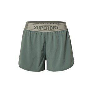 Superdry Sportovní kalhoty  zelená / světle šedá / tmavě šedá
