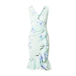 Sistaglam Koktejlové šaty 'GIORGIE'  mátová / bílá / tyrkysová / pastelová fialová / mix barev