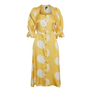 VERO MODA Košilové šaty 'Filuca' světle žlutá / bílá