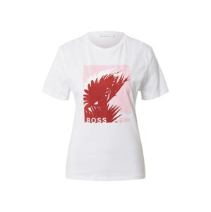 BOSS Casual Tričko 'C_Eforma'  bílá / karmínově červené / růžová