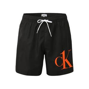 Calvin Klein Swimwear Plavecké šortky  černá / bílá / oranžová