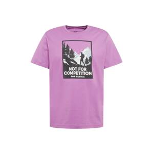 JACK WOLFSKIN T-Shirt 'NOT FOR COMPETITION'  fialová / černá / bílá / opálová