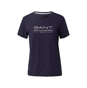 GANT Tričko  bílá / marine modrá