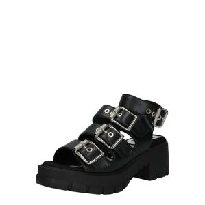 BUFFALO Páskové sandály 'RAJA'  černá / stříbrná