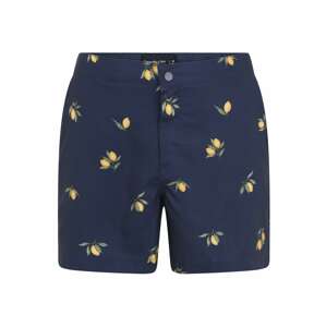 Abercrombie & Fitch Plavecké šortky 'LEMONS'  námořnická modř / žlutá / zelená