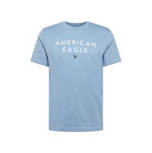 American Eagle Tričko  kouřově modrá / bílá