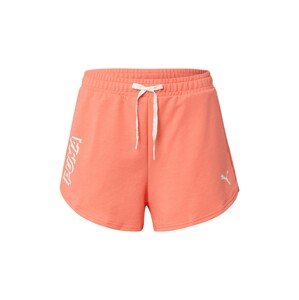 PUMA Sportovní kalhoty  korálová / bílá