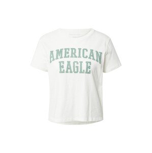 American Eagle Tričko  bílá / smaragdová