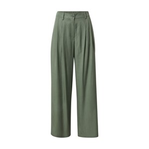 MOSS COPENHAGEN Kalhoty se sklady v pase  zelená