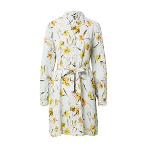 PIECES Košilové šaty 'LILLIAN' hořčicová / zlatě žlutá / olivová / přírodní bílá
