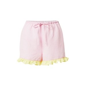Dora Larsen Pyžamové kalhoty 'EMELIE'  pink / žlutá