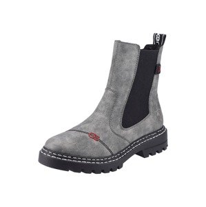 RIEKER Chelsea boty  šedý melír / černá / červená / bílá
