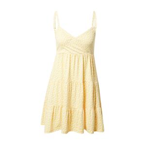 HOLLISTER Letní šaty  pastelově žlutá / bílá