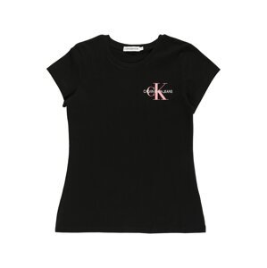 Calvin Klein Jeans Tričko  černá / růžová / bílá