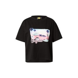Buffalo Apparel T-Shirt 'MIA'  černá / bílá / růžová