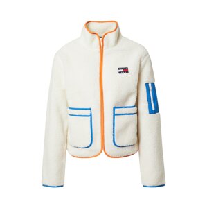Tommy Jeans Přechodná bunda  modrá / tmavě modrá / oranžová / bílá / barva bílé vlny