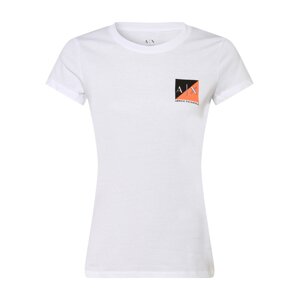 ARMANI EXCHANGE Tričko  bílá / černá / oranžová