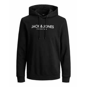 JACK & JONES Mikina 'Blajake'  černá / bílá