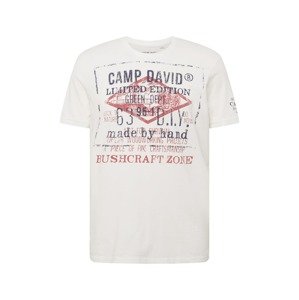 CAMP DAVID Tričko  bílá / červená / tmavě modrá