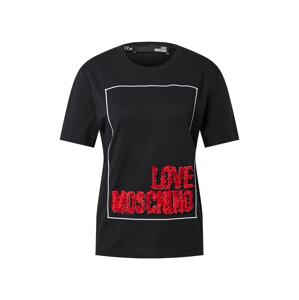 Love Moschino Tričko  černá / bílá / krvavě červená