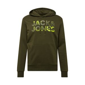 JACK & JONES Mikina 'SOLDIER'  khaki / olivová / svítivě zelená