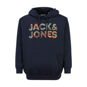 Jack & Jones Plus Mikina  námořnická modř / režná / khaki / jasně oranžová